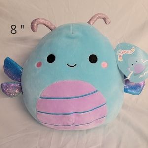 NWT 8" Heather the Teal Dragonfly Squishmallow Kellytoy Plush Toy Open Eyes